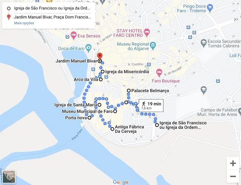 tourist map of faro portugal