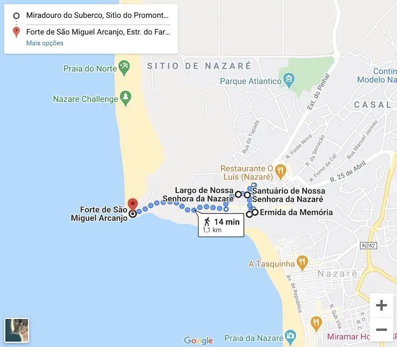 tourist map of nazare portugal