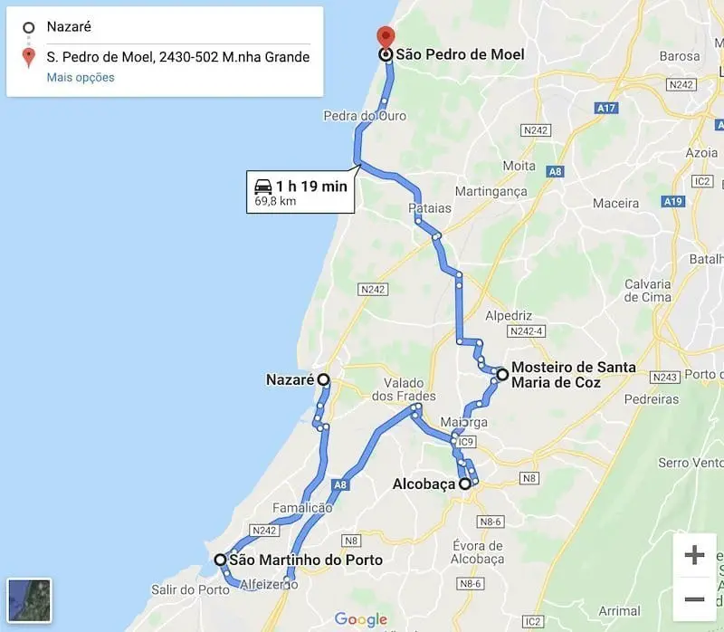 Maps Top Nazare Sao Pedro Moel 